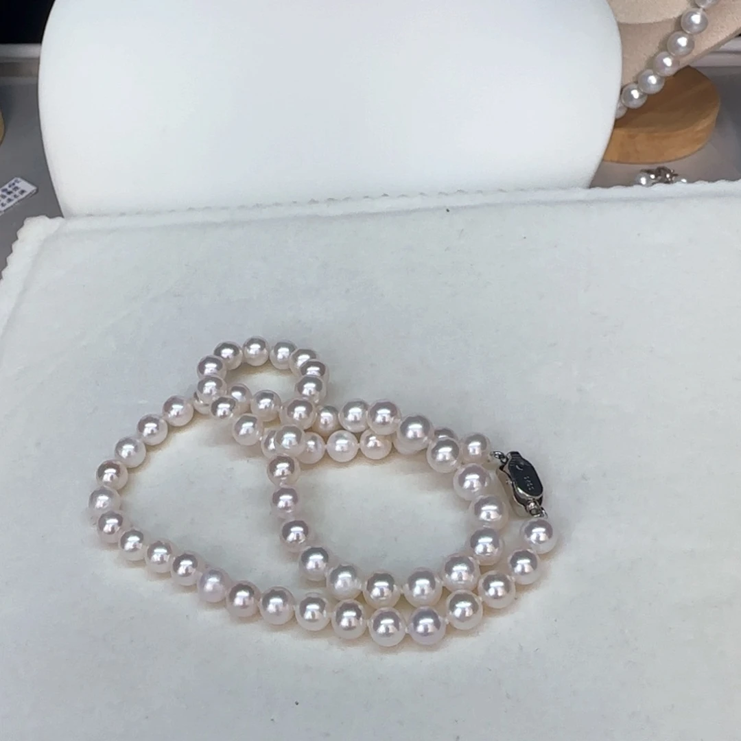 淡水珍珠银S925镶嵌项链