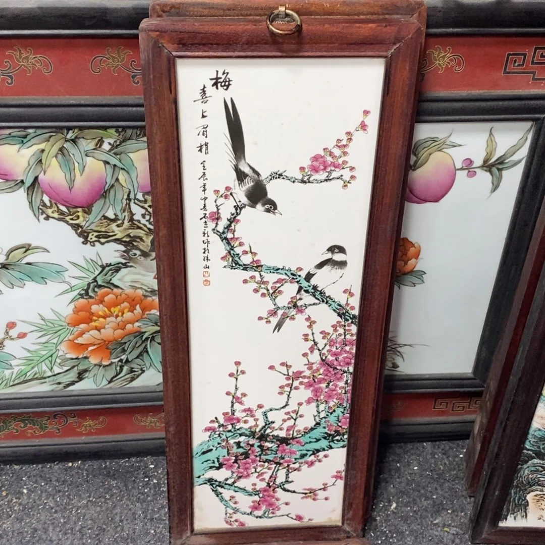 瓷片53*21*1景德镇瓷板画柴窑烧制