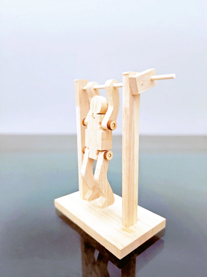 体操人偶半成品榫卯结构趣味木玩DIY材料包劳技儿童教具木工坊