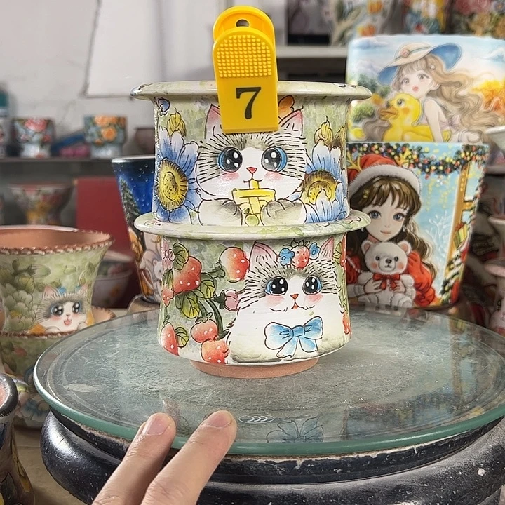 满38包邮 景德镇幸运花盆