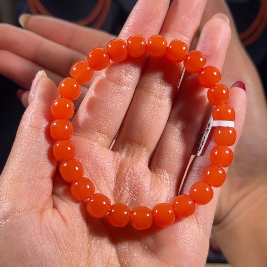 南红玛瑙未镶嵌老形单圈8mm