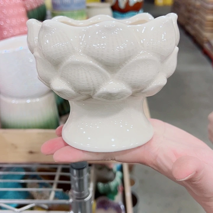 有孔，凑单福利满10元发货陶瓷多肉花盆！