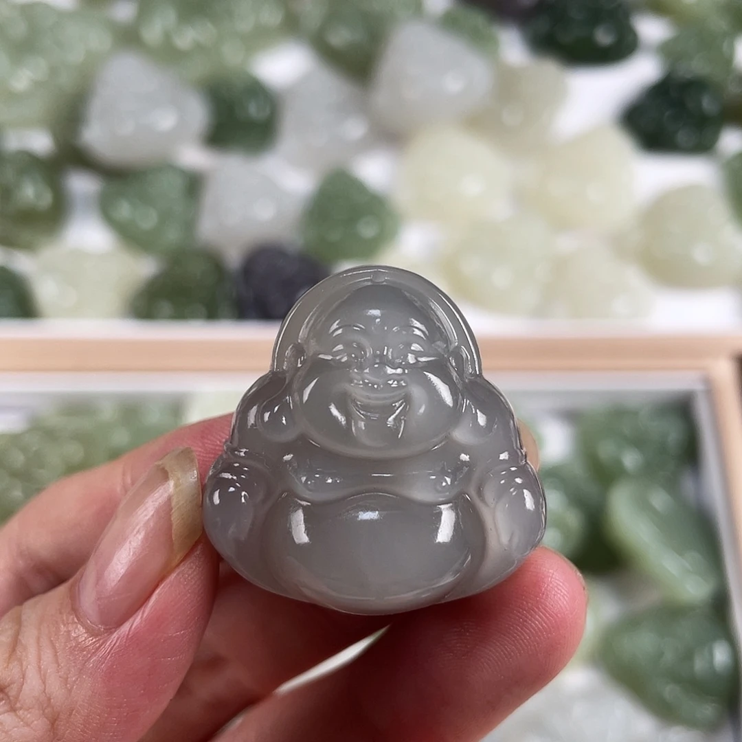 岁****和田玉未镶嵌颈饰紫色佛