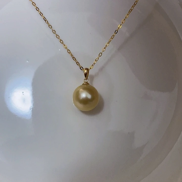 吊坠(不含链)18K金镶嵌海水珍珠