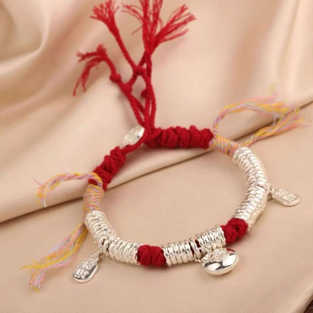 足银手链 福盘缠纯银手链0085