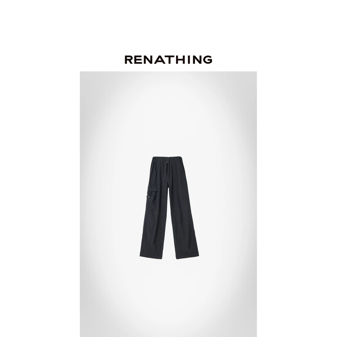 【RENATHING】抽绳运动工装休闲直筒裤