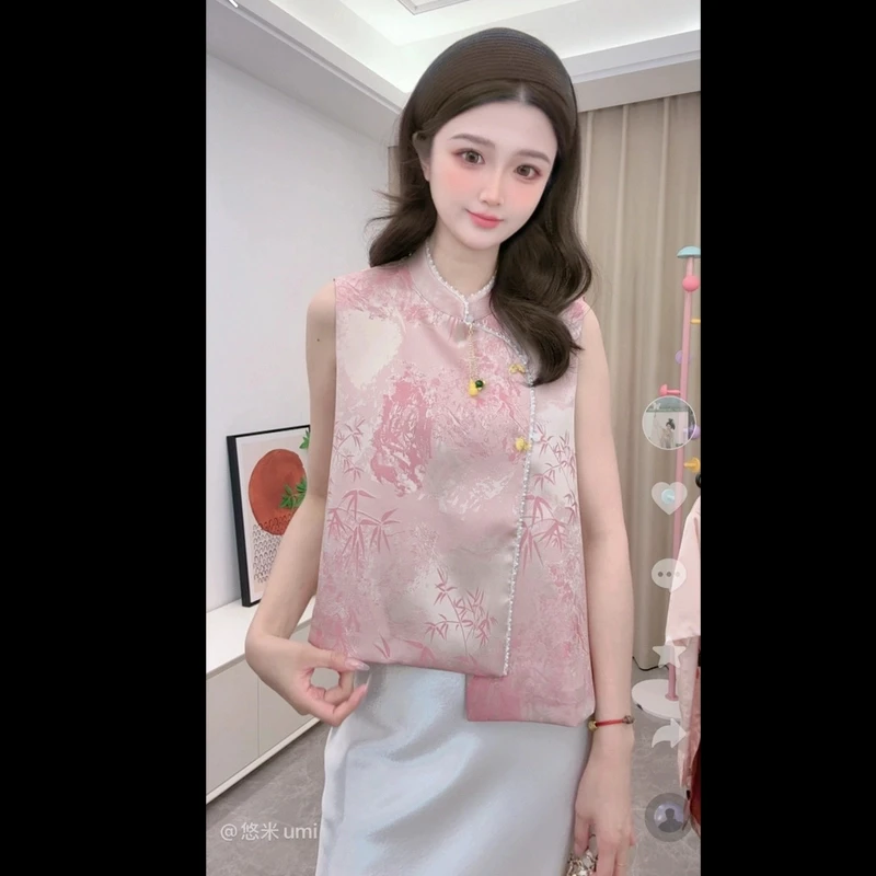 （运费险）串珠马甲夏季款 重工艺  新中式国风上衣气质网红时尚女.