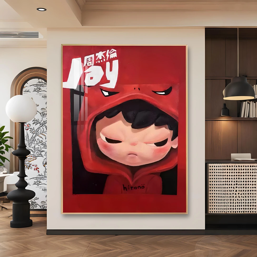 泡泡玛特小野儿童房装饰画zsiga小狐狸动漫玄关挂画卧室摆件壁画