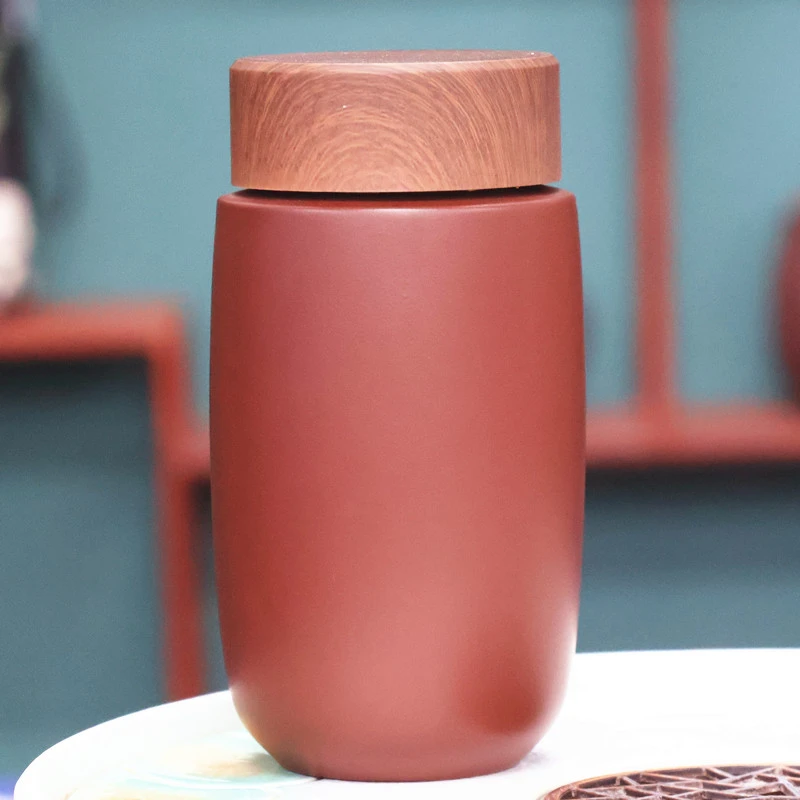 紫砂杯茶杯原矿手工双层宜兴内胆保温简约紫砂茶杯主人杯小容量