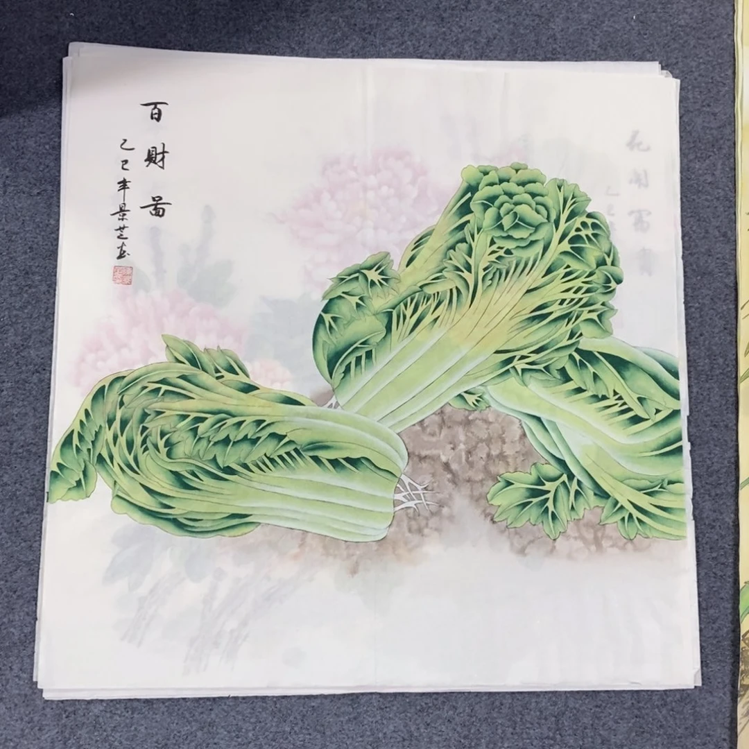 国画尺寸68✖️68工笔斗方手绘画