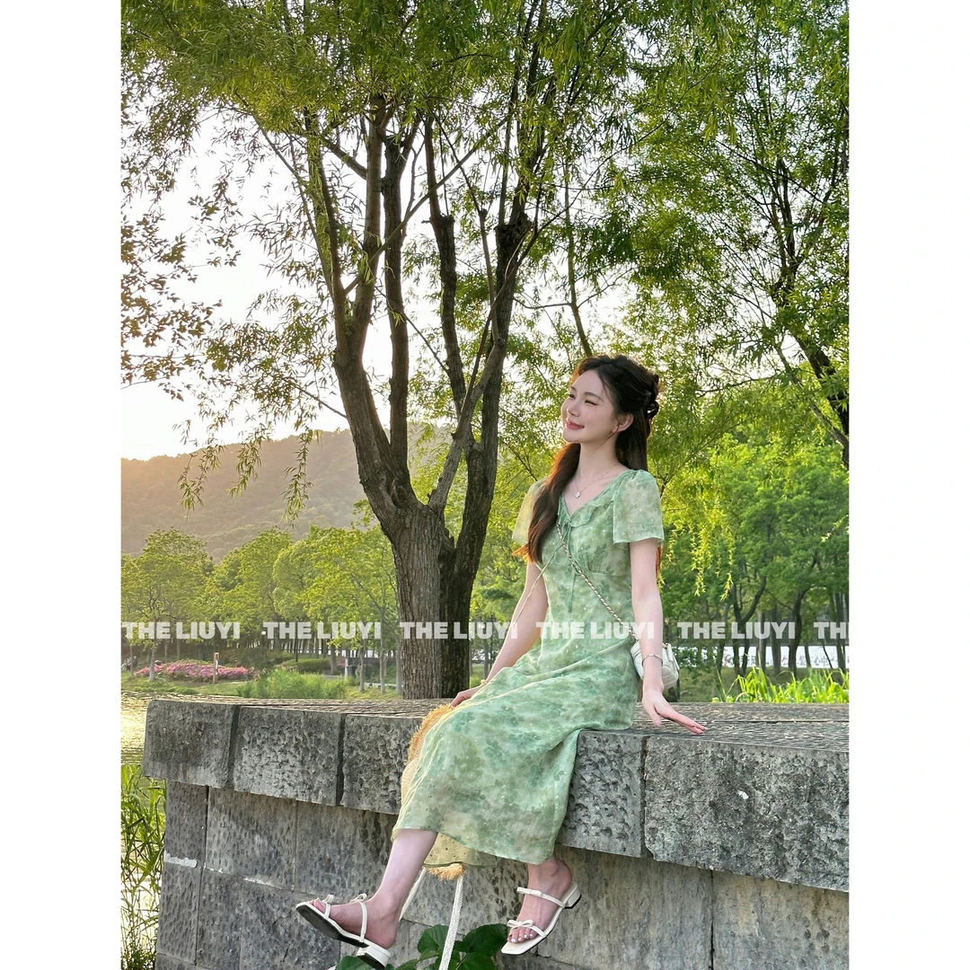 【LIUYI】绿野仙踪～夏季韩系温柔风碎花连衣裙54272
