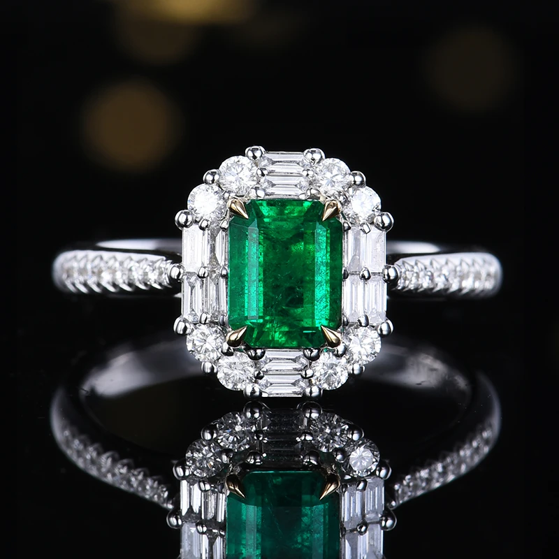 轻奢日常18K金天然祖母绿戒指