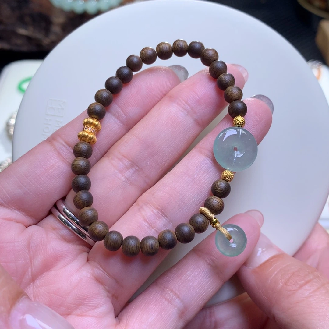 未镶嵌手链翡翠翡翠平安扣手串