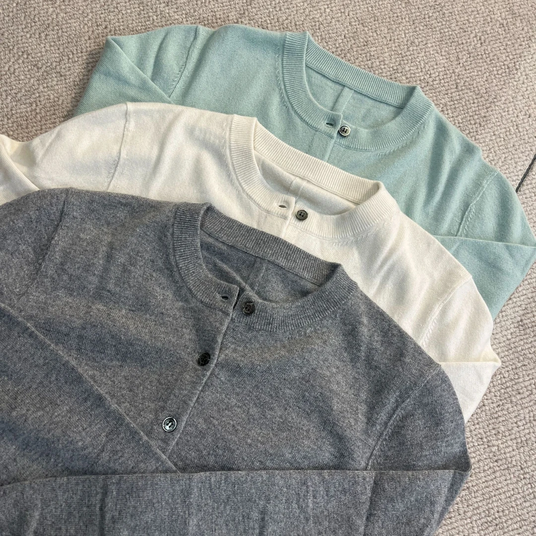 【小小温暖】baby小山羊绒精考通勤纯色 基础简约开衫