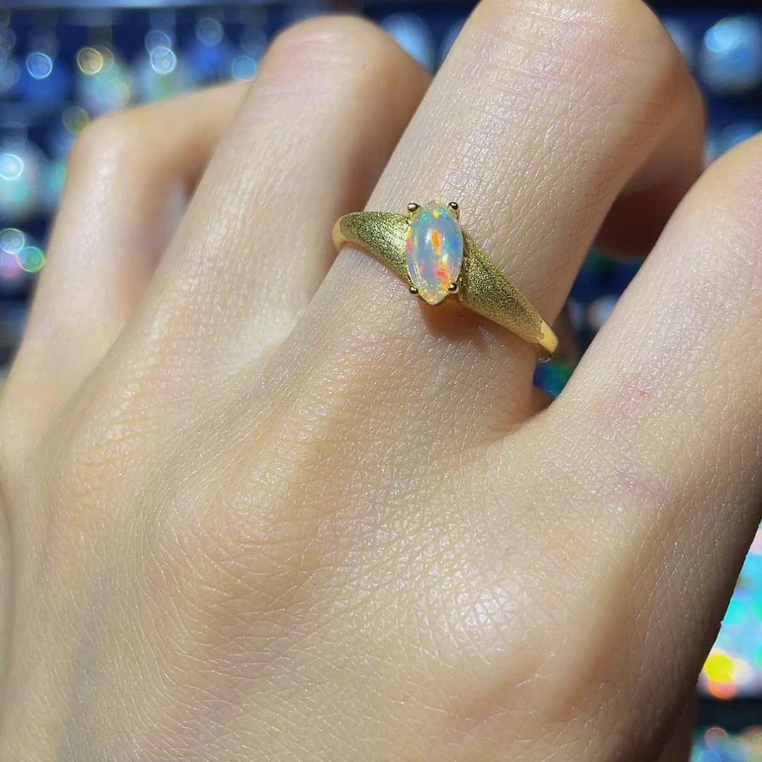 欧泊银S925镶嵌欧泊戒指