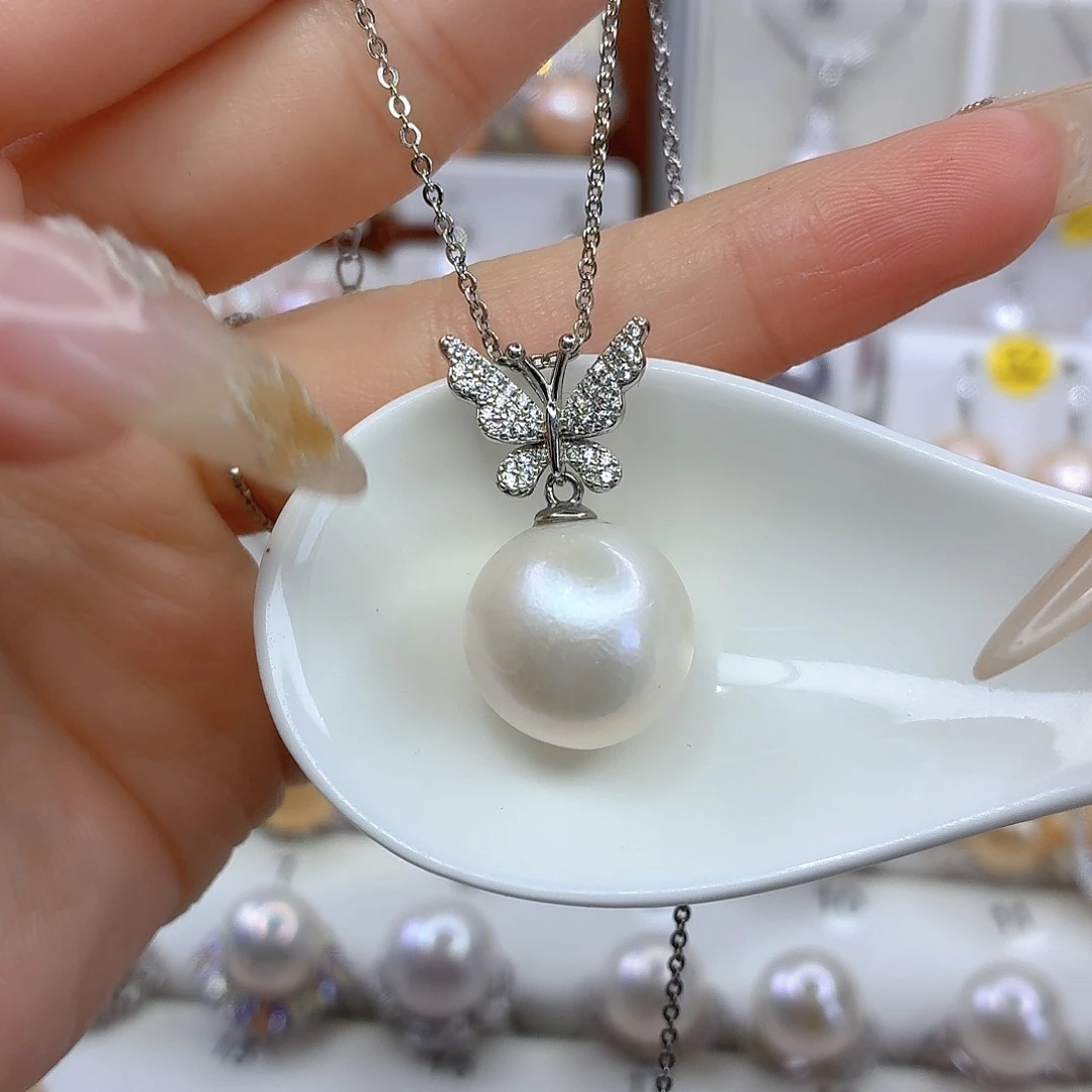 淡水珍珠颈饰银S925镶嵌F