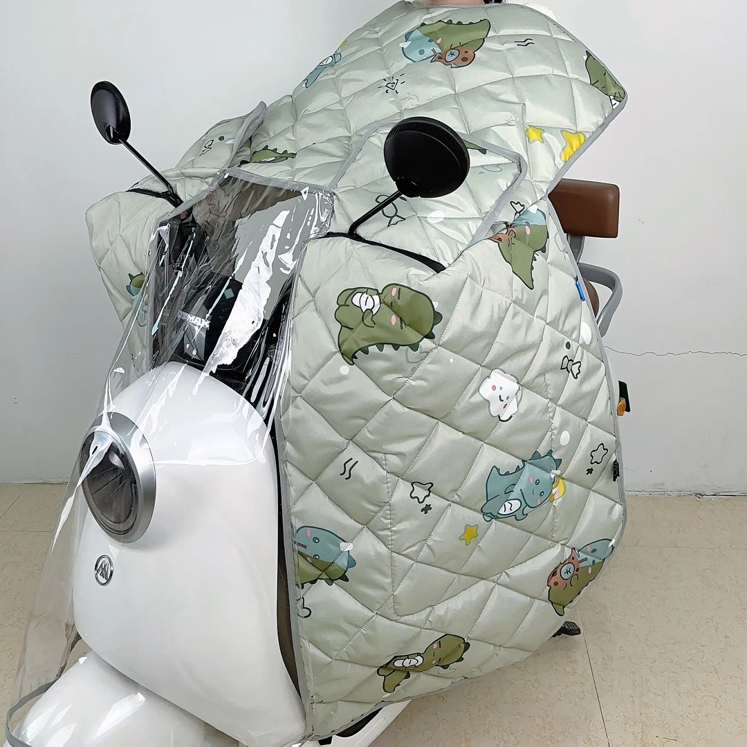 四季斗篷式电动车挡风被春秋通用防风保暖夏季防晒电瓶摩托车两用