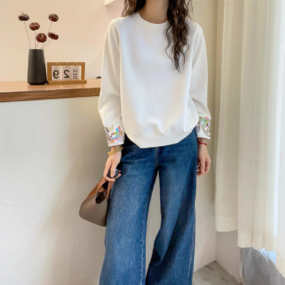 新中式国风重工刺绣卫衣女欧洲站早春2025新款欧货设计感棉质上衣