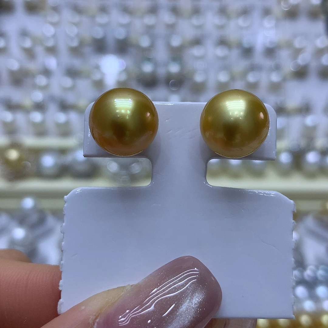 耳饰18K金镶嵌海水珍珠11-12mm