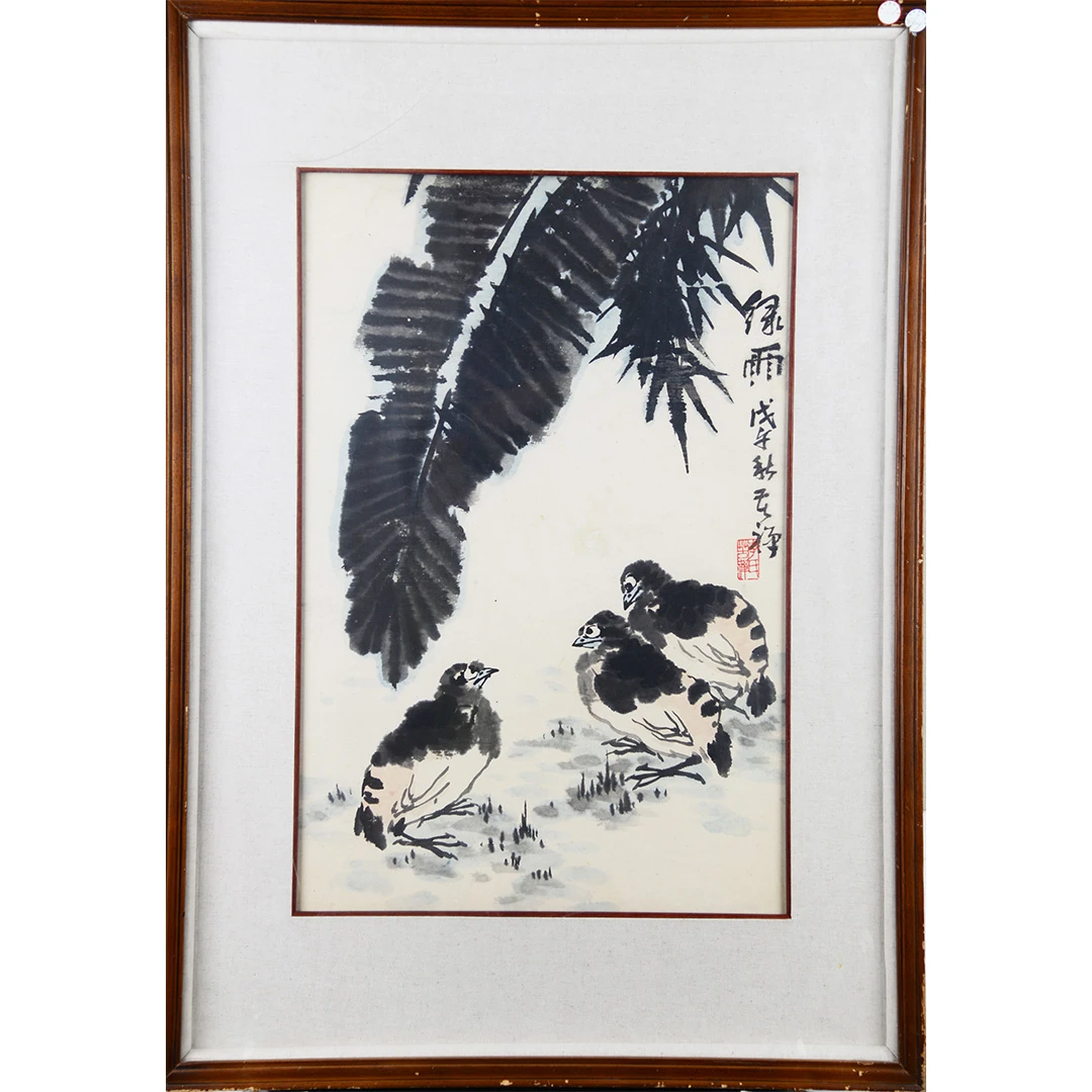 D10 15 绿雨 纸本镜片 72*48cm 附出版物《墨缘》