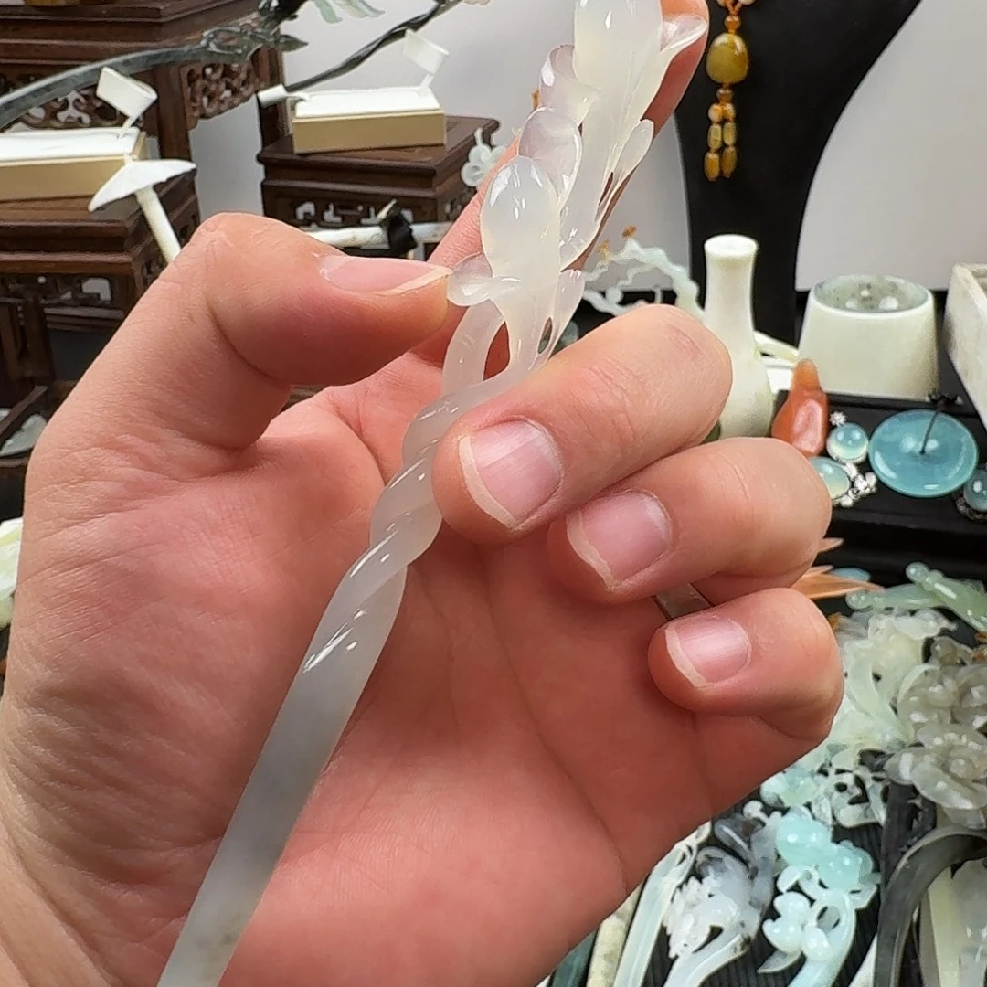 蛇纹石玉未镶嵌发饰