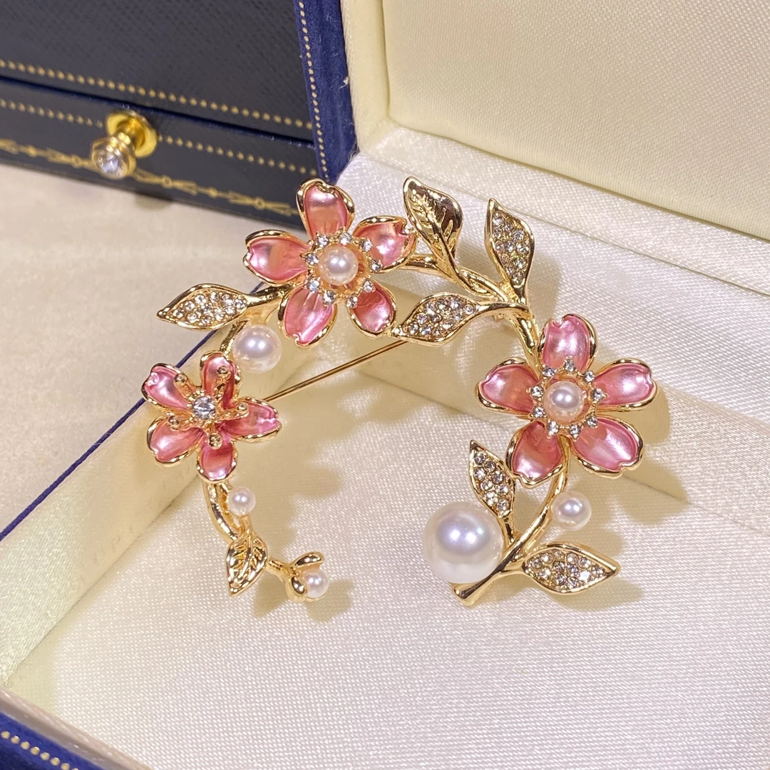 合金胸针 【月儿花环】女性胸针2025新款轻奢时尚百搭精致设计4238