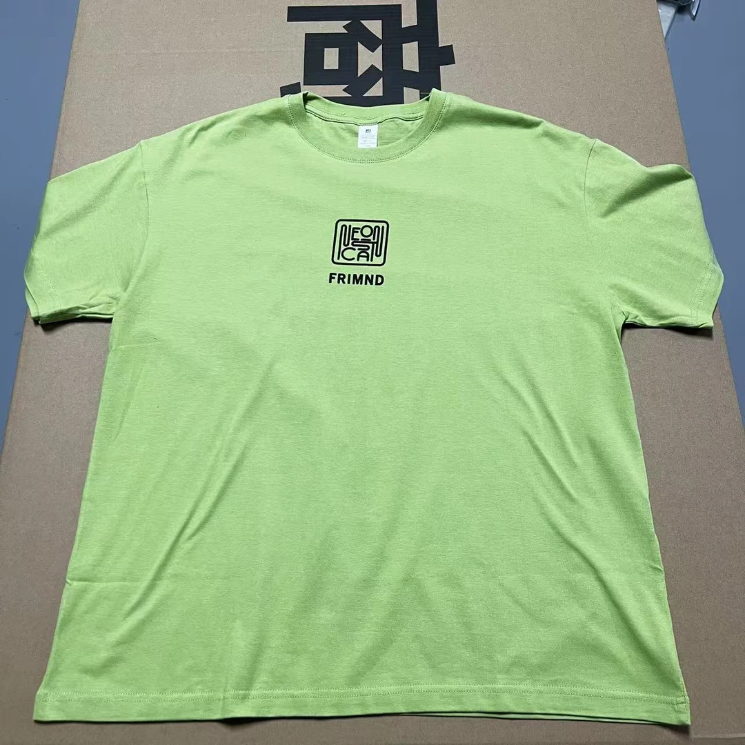 绿色【纯棉短袖】新款时尚印花短袖夏季男女同款纯棉重磅T恤A78