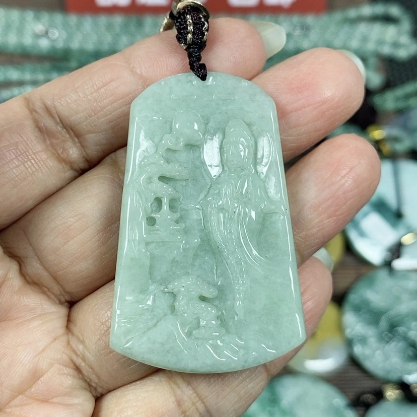 【闪购商品】翡翠颈饰未镶嵌玉吊坠翡翠玉山水站观音