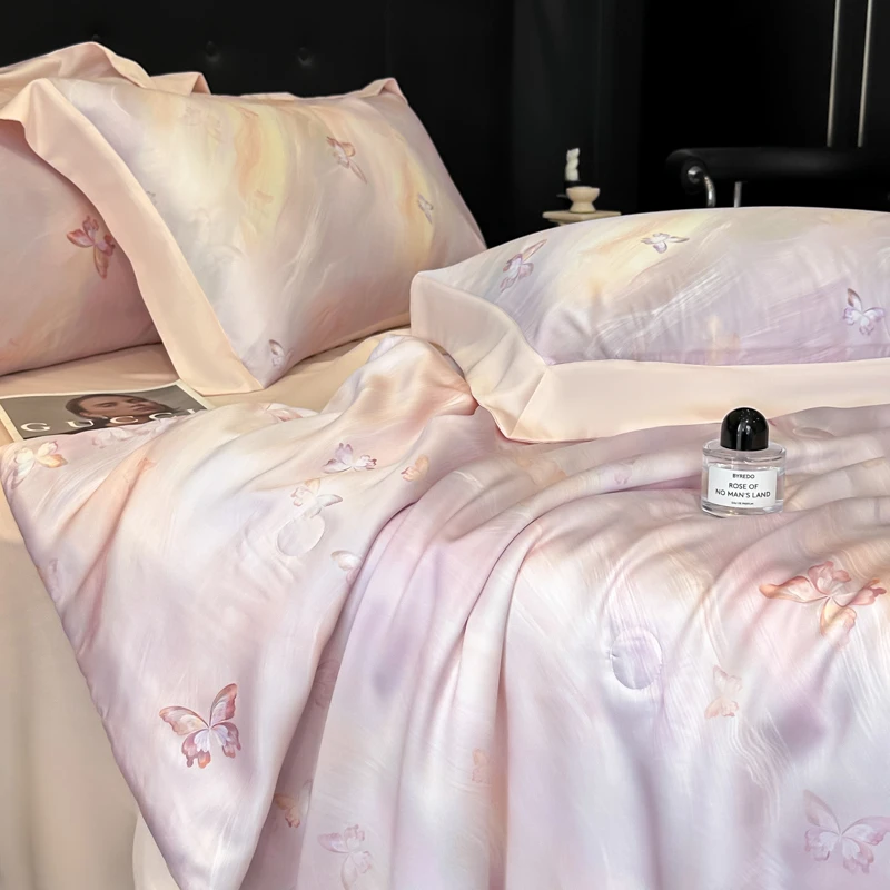 A类母婴级200支天丝夏凉被四件套可机洗冰丝空调被轻奢高级感薄被