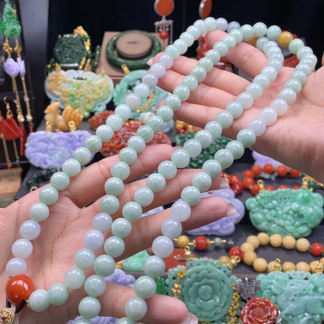 翡翠颈饰未镶嵌代编织