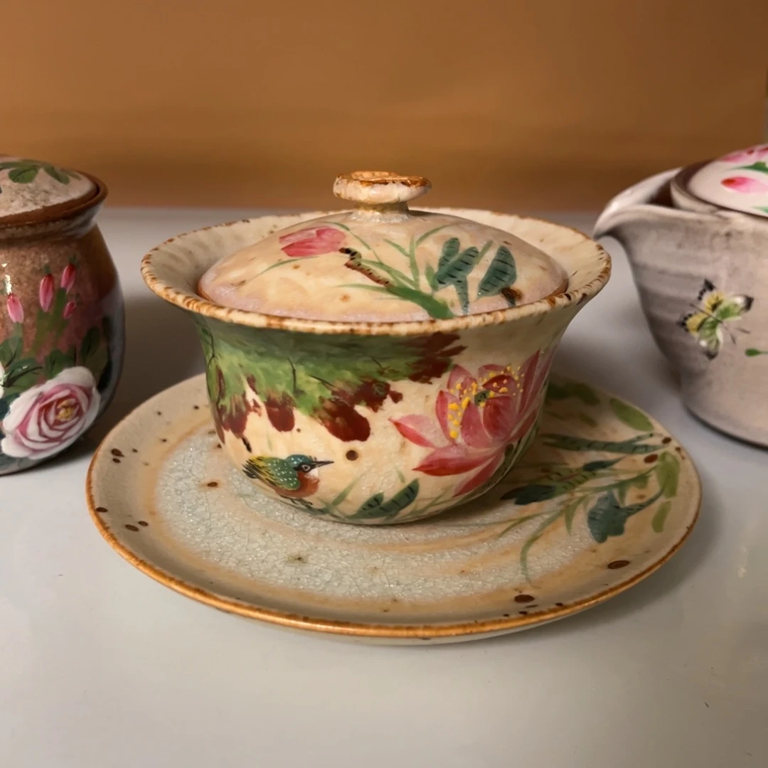 柴烧手工手绘陶瓷