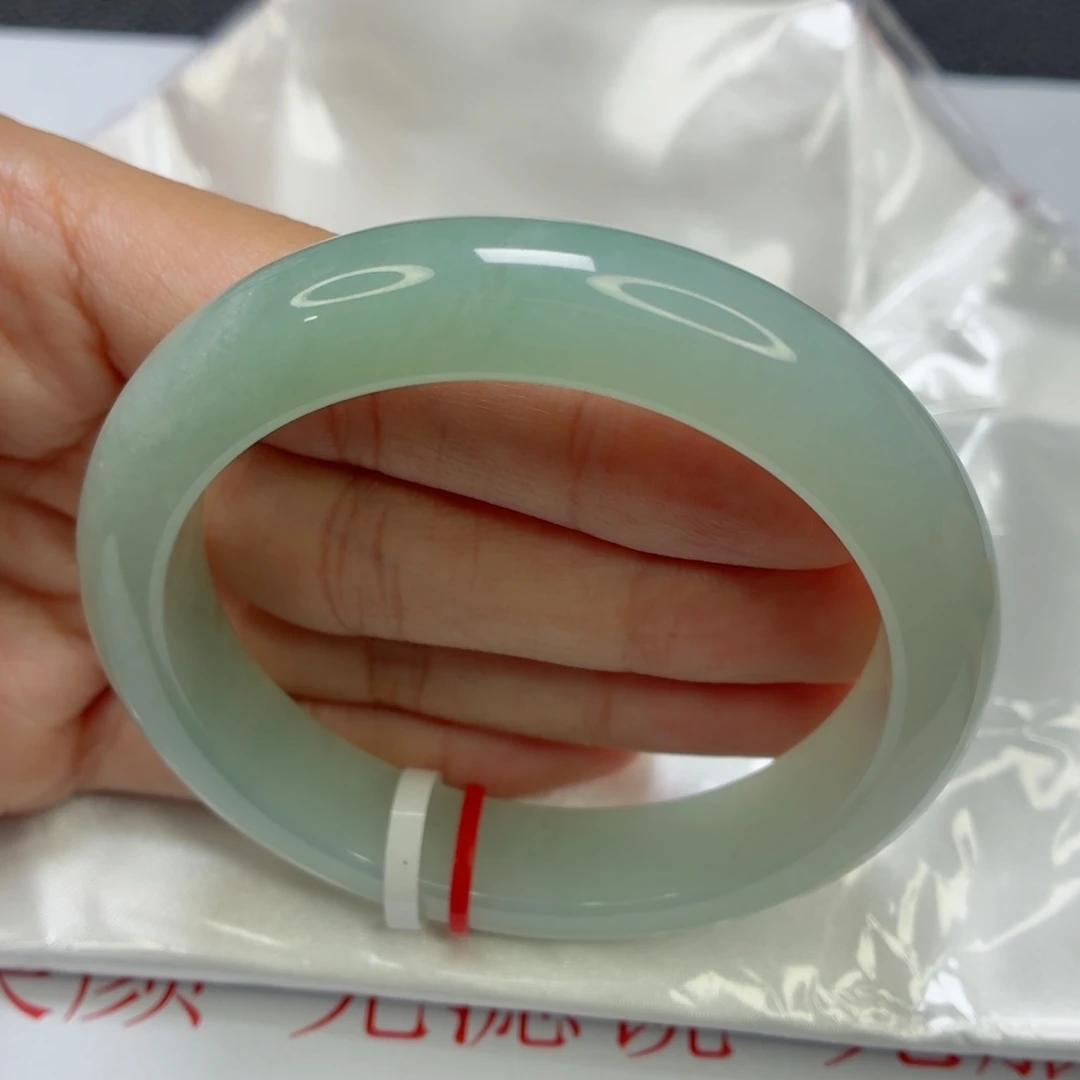 未镶嵌手镯翡翠57圈种老起胶甜绿葡萄肉015