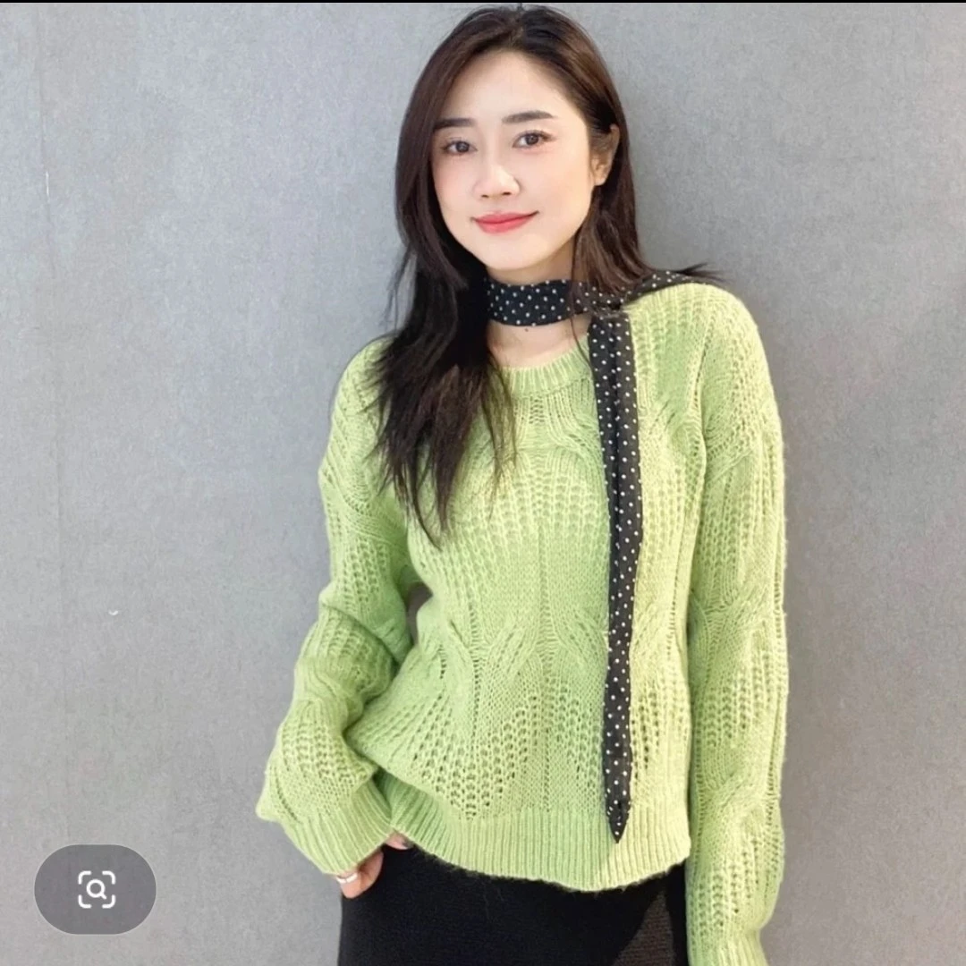 S·DEER圣迪奥女装轻奢时尚百搭慵懒风宽松圆领针织衫S244Z3502