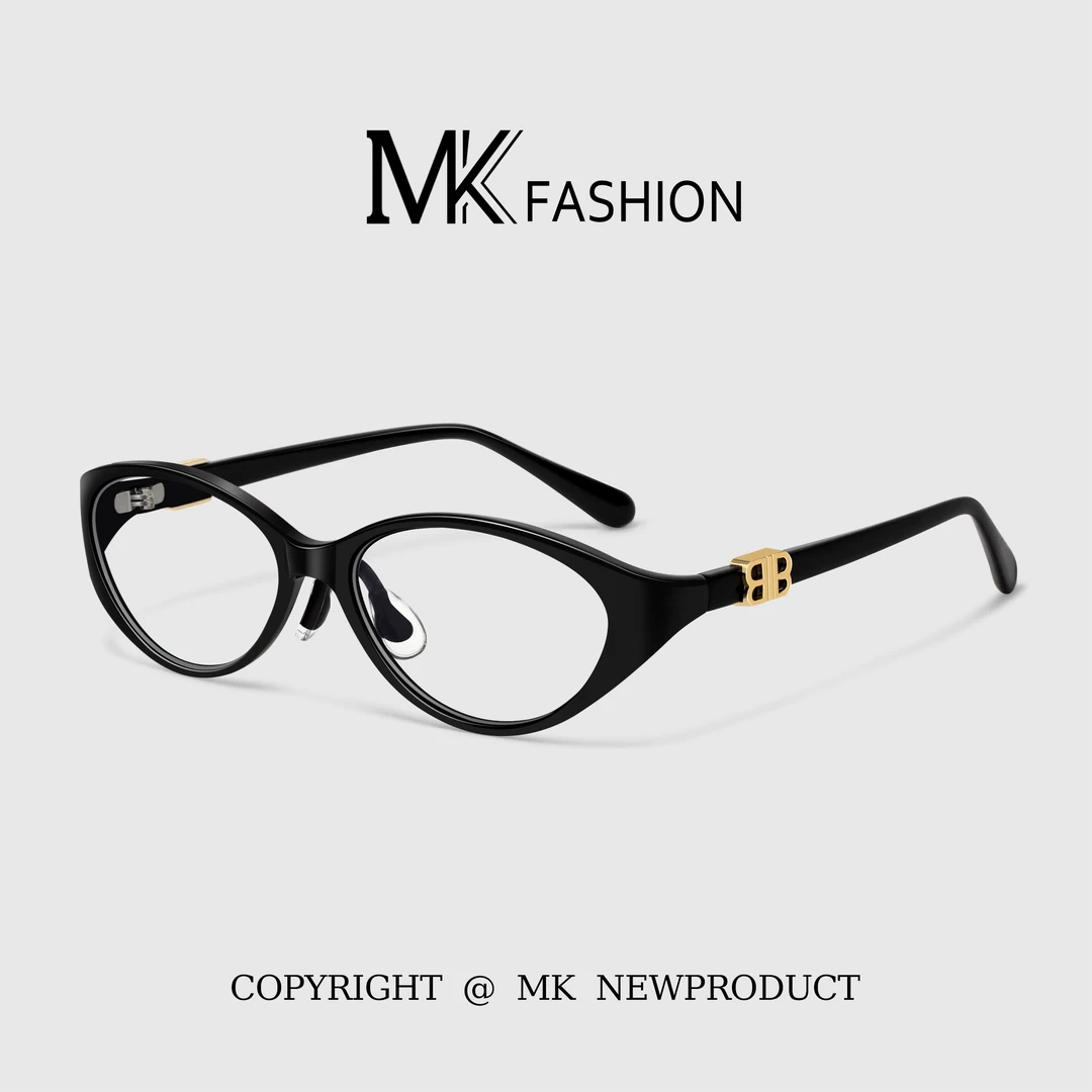 椭圆小猫眼眼镜近视女度数可配超轻高级感黑框眼镜框镜架素颜神器