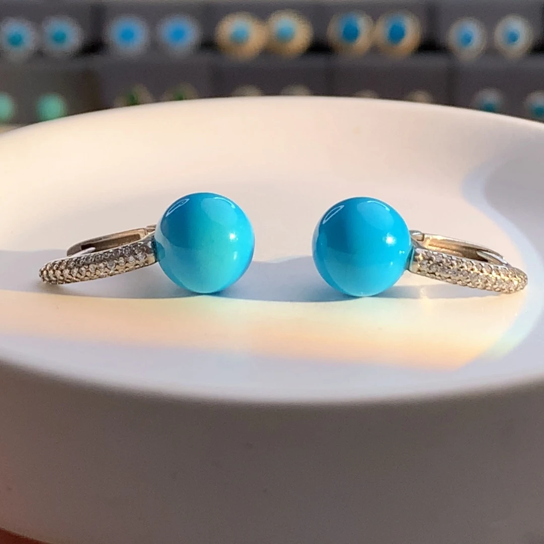 未镶嵌绿松石耳钉