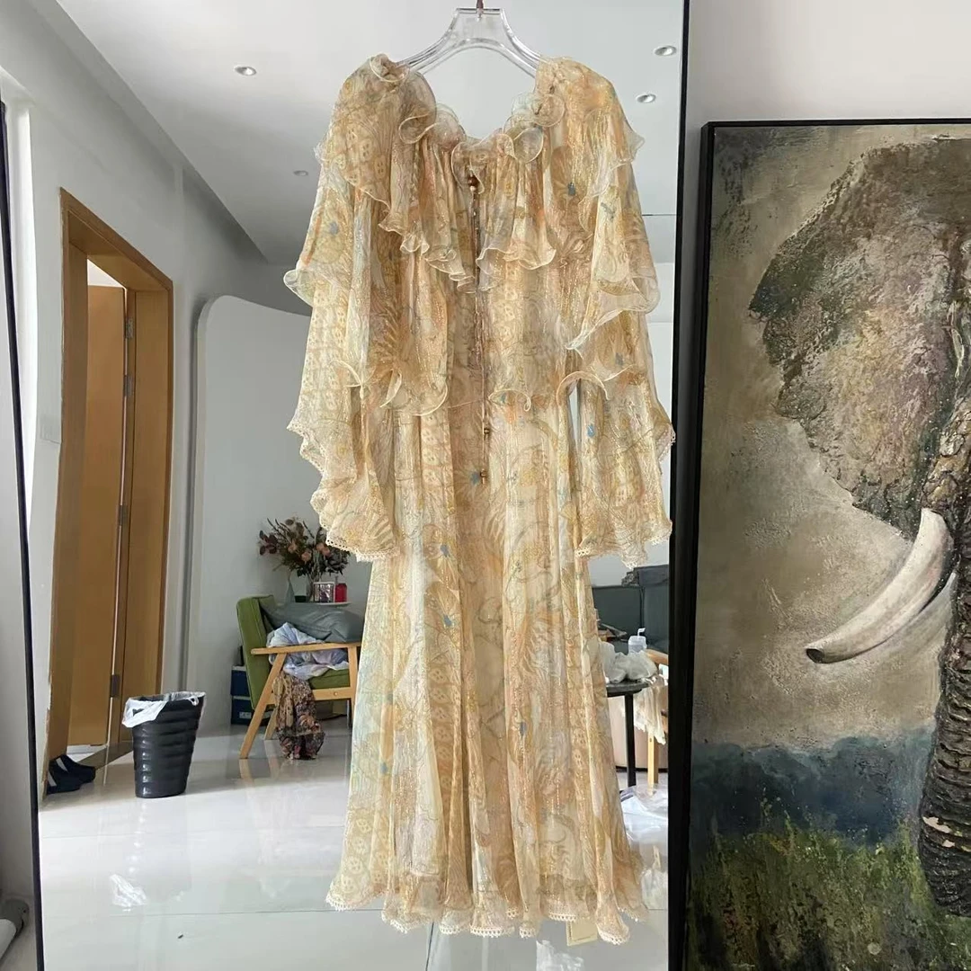 【Qian倩轻奢-飞天敦煌】重磅100桑蚕丝连衣裙HFQY25019