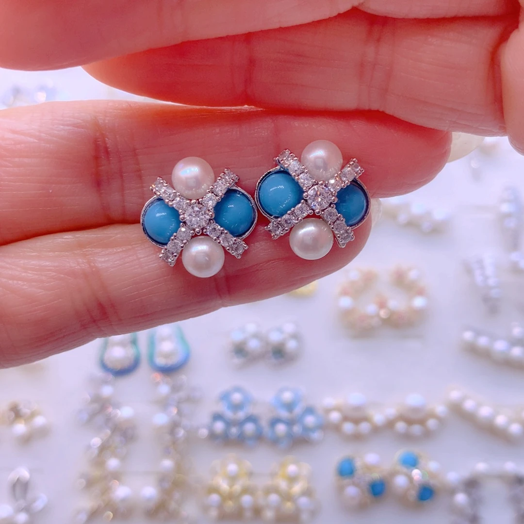 耳饰合金淡水珍珠