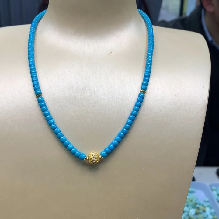 绿松石未镶嵌锁骨项链