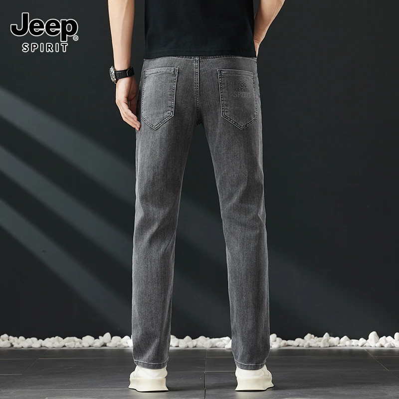 JEEP吉普专版牛仔裤男春秋季韩版时尚休闲百搭牛仔长裤直筒弹力