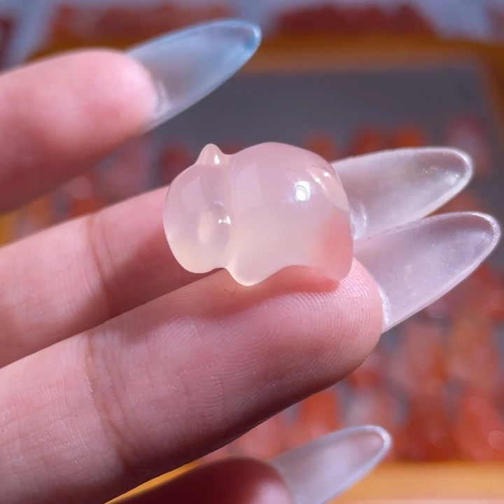 南红玛瑙未镶嵌猫卡子（打孔备注）1713