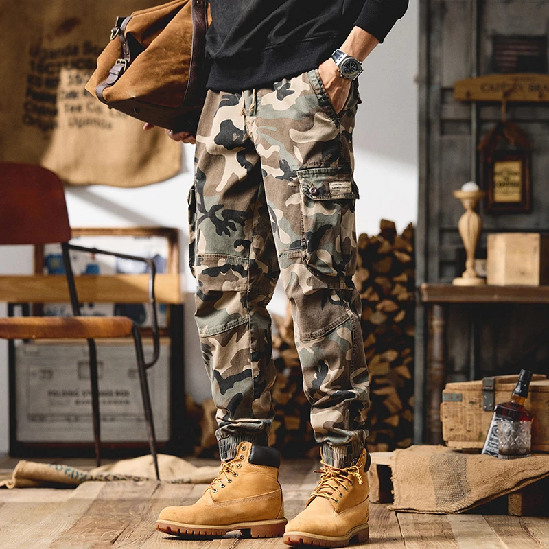 潮掌柜百搭时尚美式复古工装裤时尚潮流工装裤舒适大码口袋休闲裤