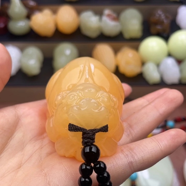 中***梦石材天然古青石手把件