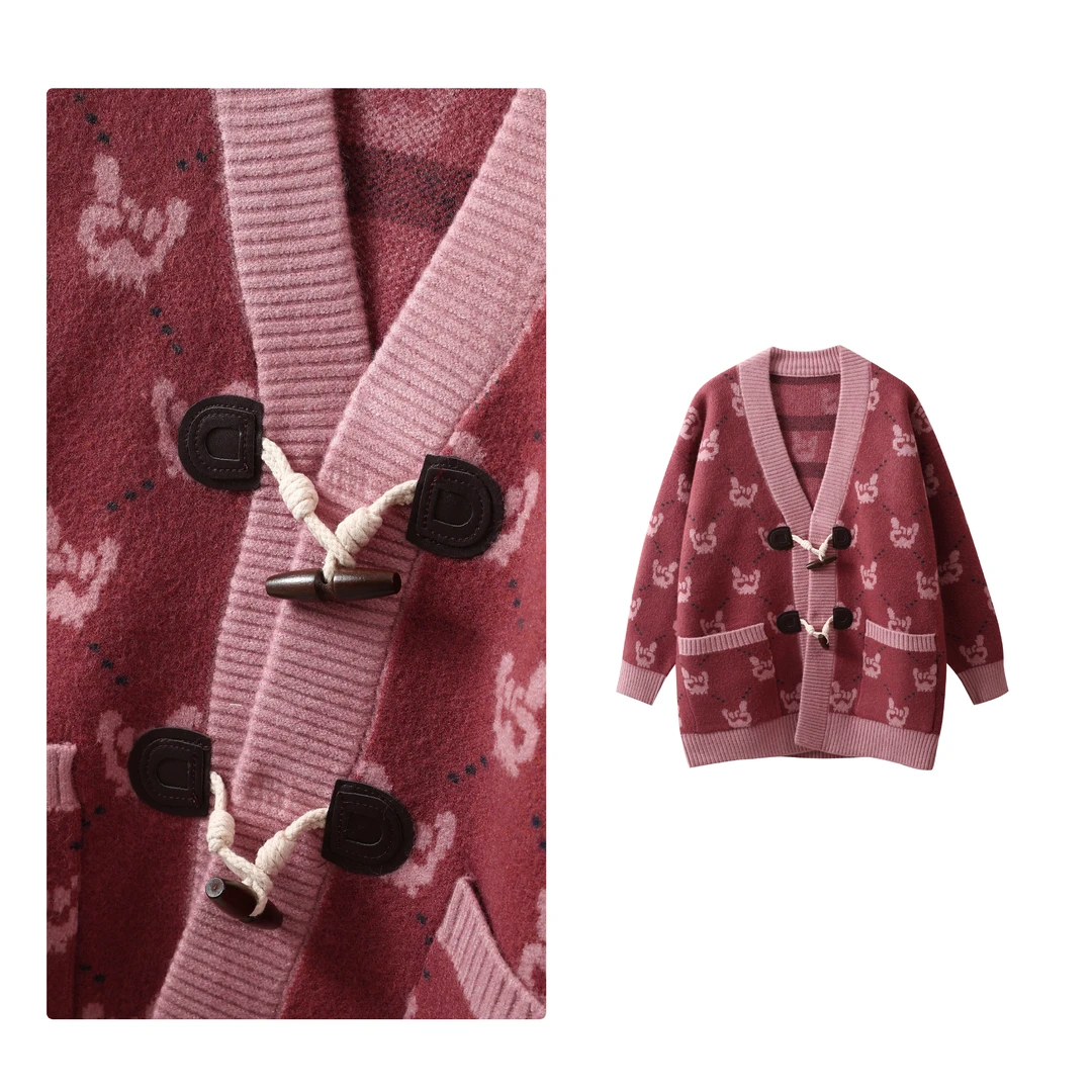 现货！门店27&9！柔软加厚~秋冬必备方形贴袋女式针织开衫H00541