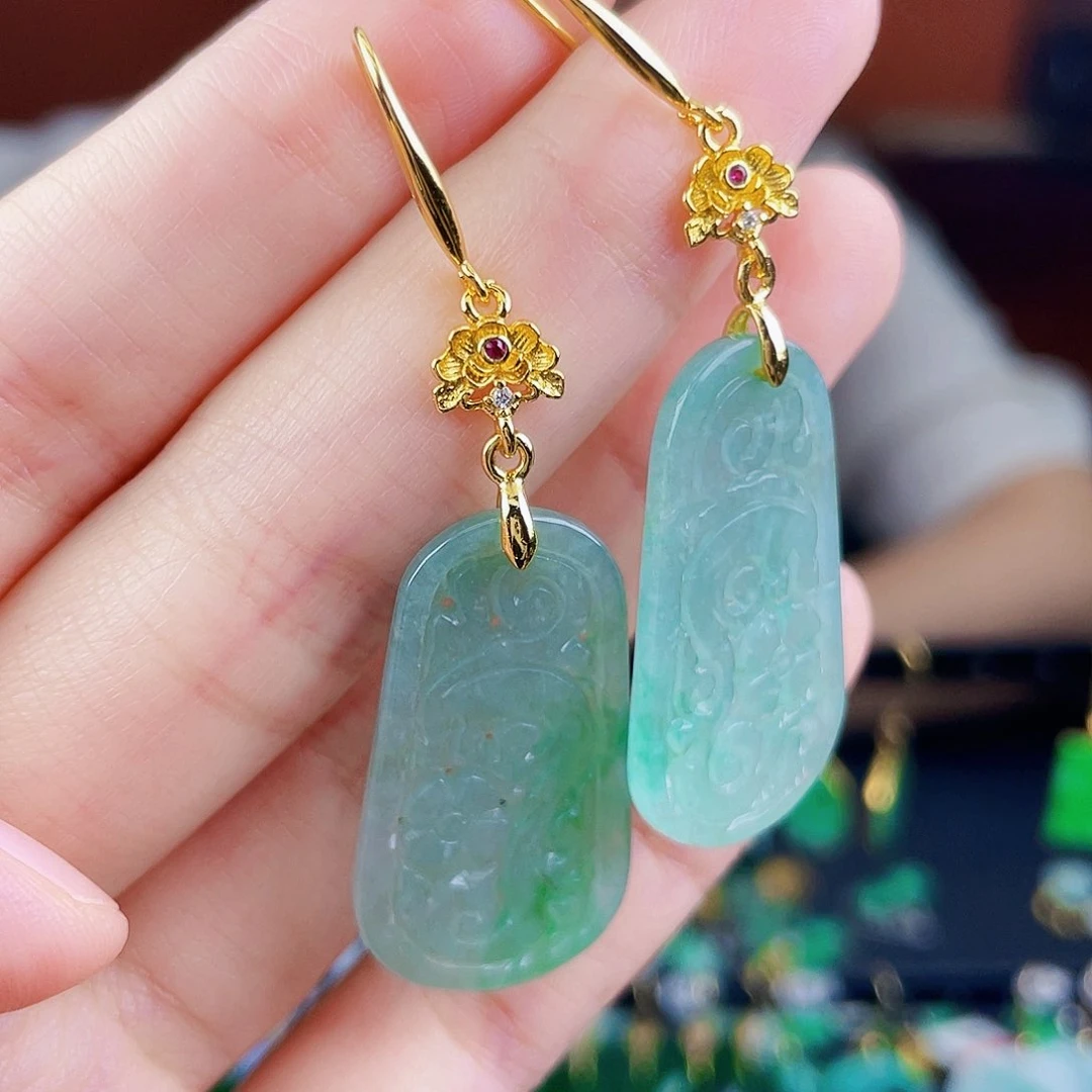 翡翠未镶嵌耳饰饰品