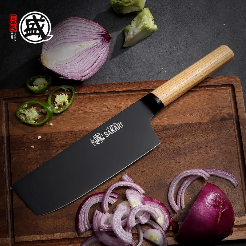 三本盛日式菜刀家用锋利切菜女士轻便切菜切肉刀超快专用刀厨房用