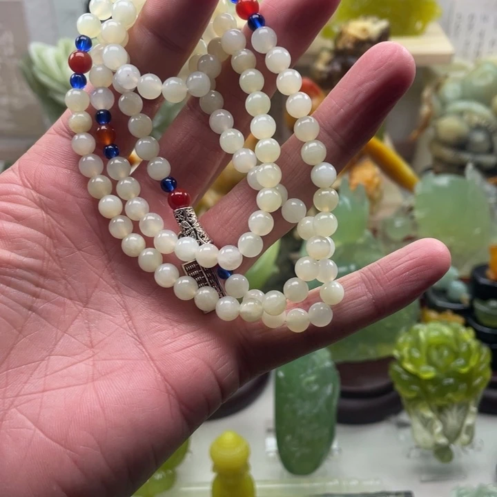 蛇纹石玉未镶嵌四大名玉手串
