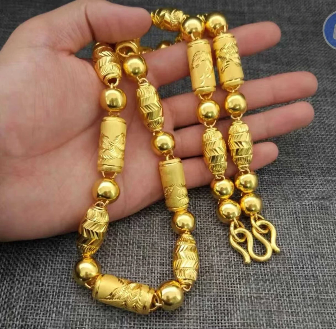 合金项链 【全家福项链链子饰品】时尚潮流民族风经典金色男素款