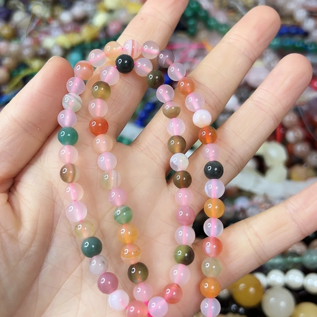 玛瑙/玉髓合金珠宝半成品 卡6盐源玛瑙一条