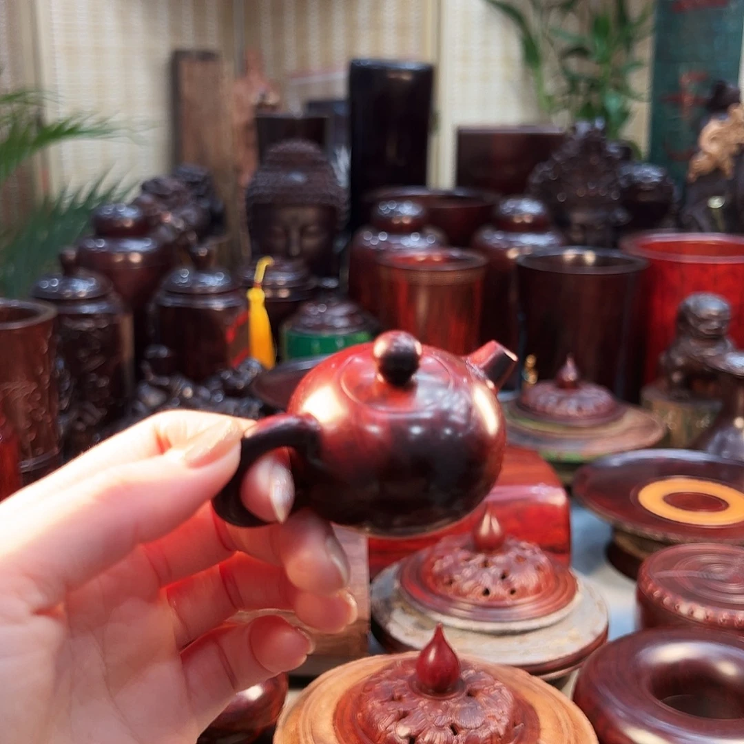 _***丶木印度小叶紫檀把把壶