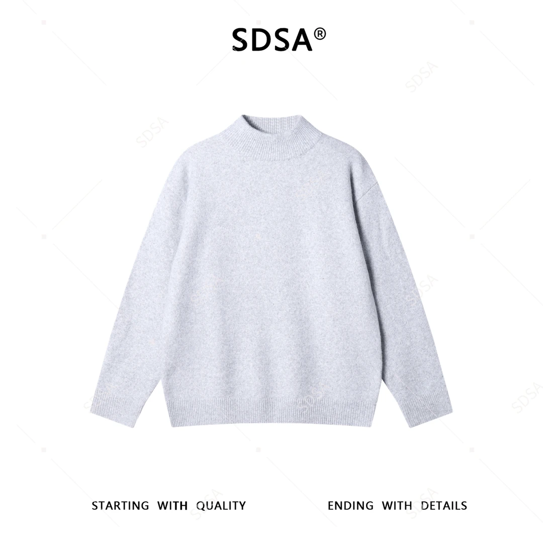 SDSA男士秋冬新款痞帅男装慵懒风简约立领毛衣百搭时尚休闲针织衫